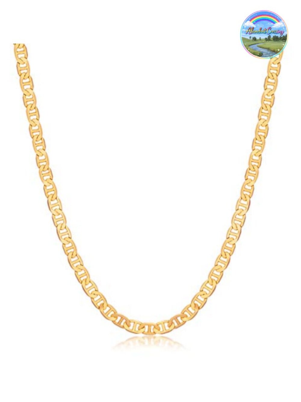 18K Gold Plated Mariner Chain Necklace Flat Marina 18 in